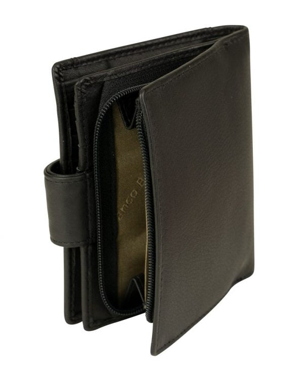 Franco Bonini 21-01 Black RFID leather wallet removable card holder