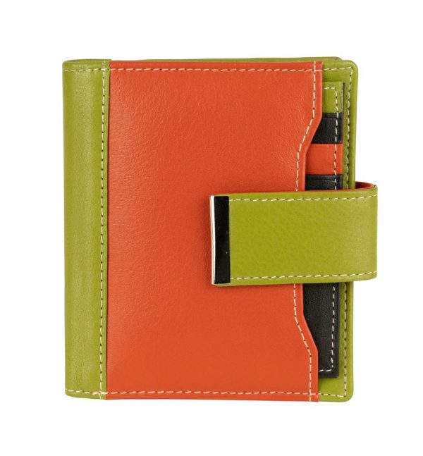 Franco Bonini - 21-01 RFID ladies leather wallet - Orange/Multi-1
