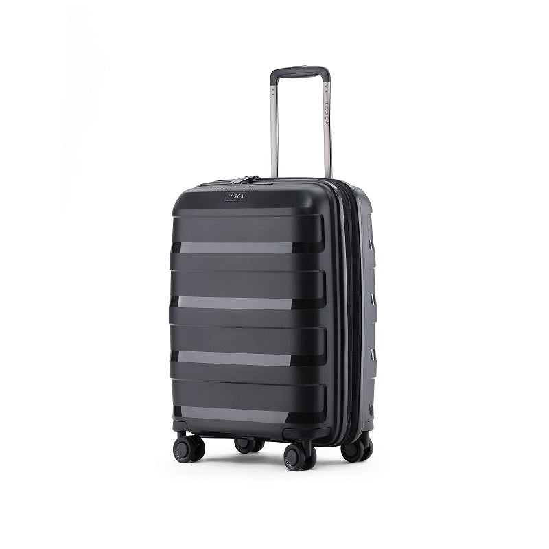 Tosca - Comet 20in Small 4 Wheel Hard Suitcase - Black