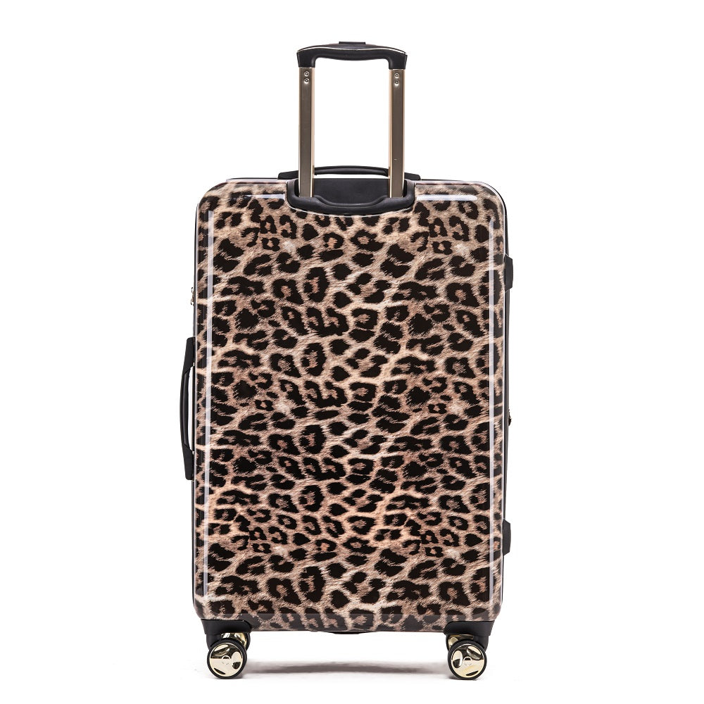 Tosca - 29in Large 4 Wheel Hard Suitcase - Leopard