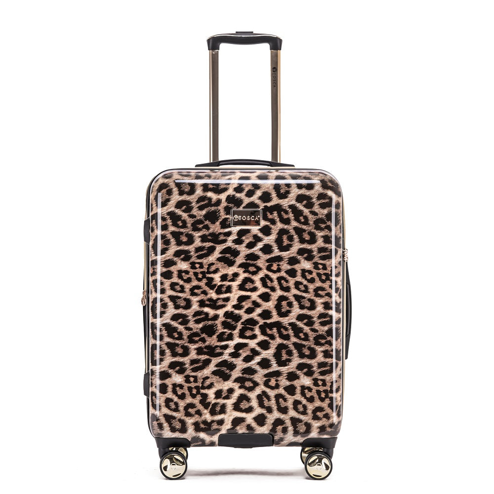 Tosca - 25in Medium 4 Wheel Hard Suitcase - Leopard