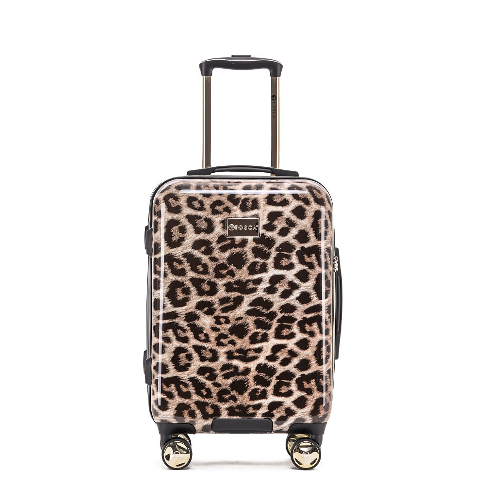 Tosca - 20in Small 4 Wheel Hard Suitcase - Leopard-1