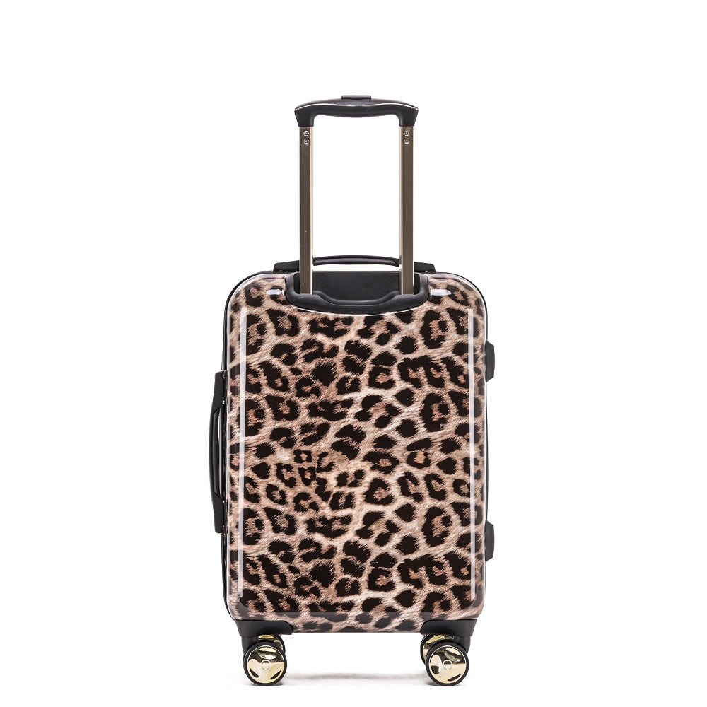 Tosca - 20in Small 4 Wheel Hard Suitcase - Leopard