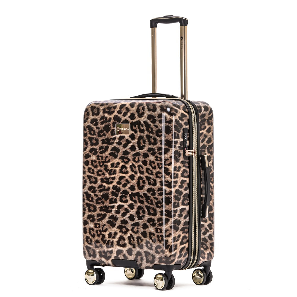 Tosca - 25in Medium 4 Wheel Hard Suitcase - Leopard - 0