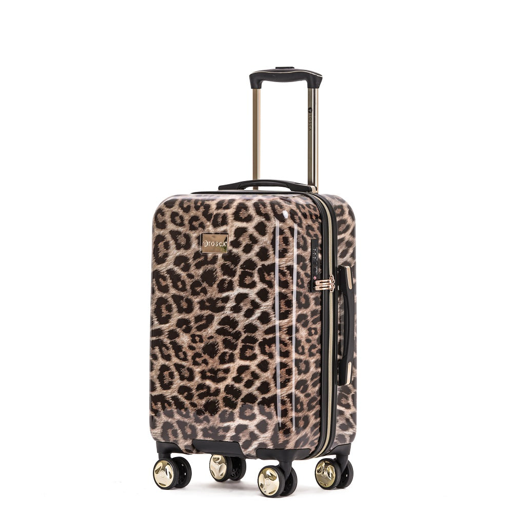 Tosca - 20in Small 4 Wheel Hard Suitcase - Leopard-2