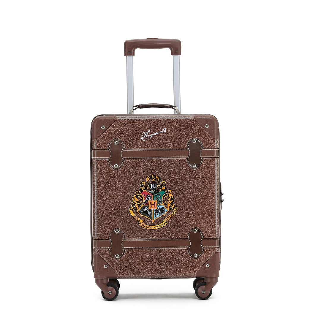 Harry Potter - Hogwarts WB030 19in Small 4 Wheel Hard Suitcase - Brown