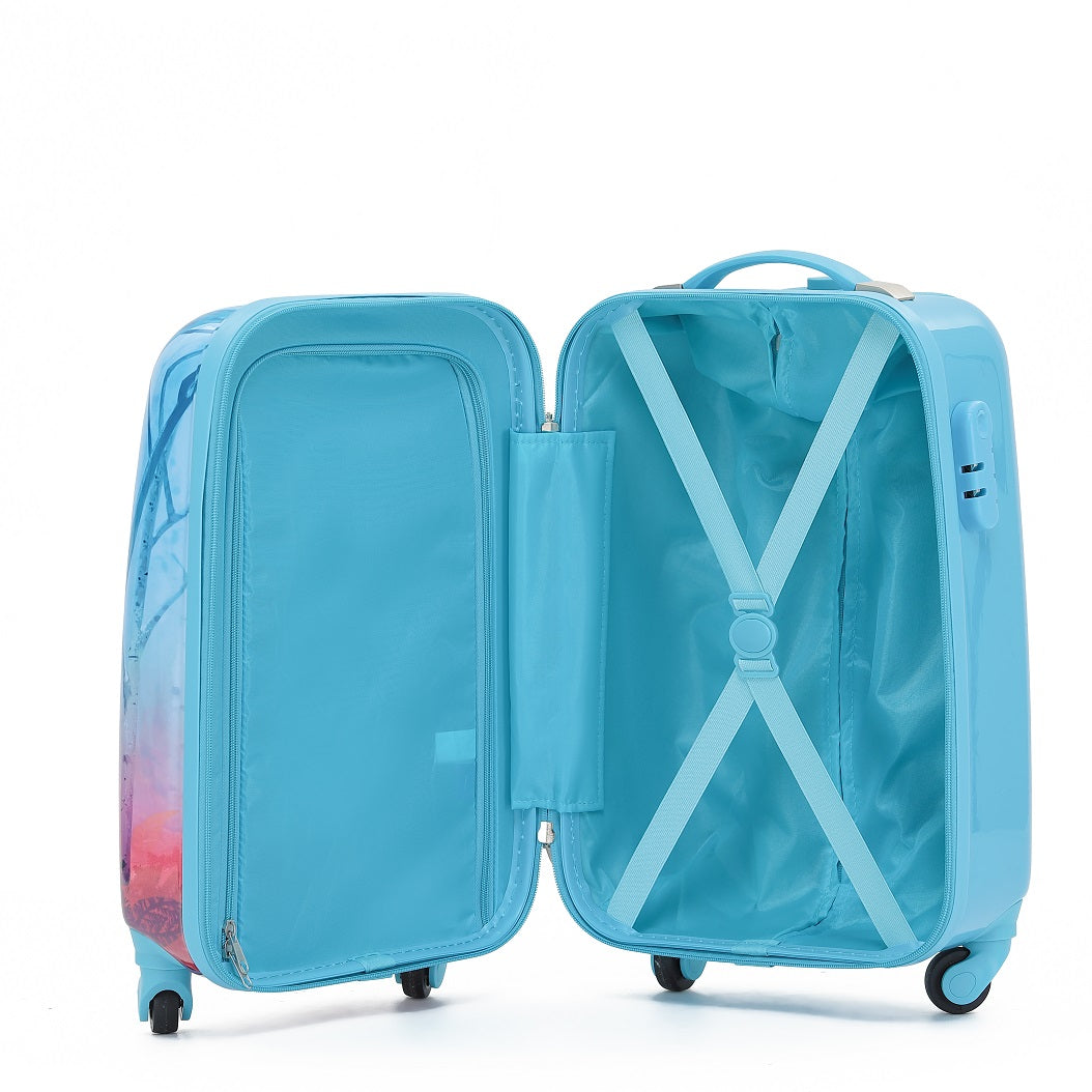 Disney - Frozen DIS167 17in Small 4 Wheel Hard Suitcase - Blue-4