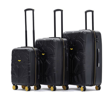 Batman - WB028 Set of 3 Suitcases 19in/24in/28in - Black