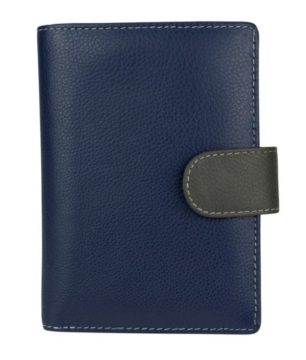 Franco Bonini - 2907 Ladies 24 Card Leather Wallet - Blue/Multi-1