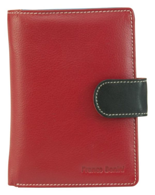 Franco Bonini - 2907 Ladies 24 Card Leather Wallet - Red/Multi-1