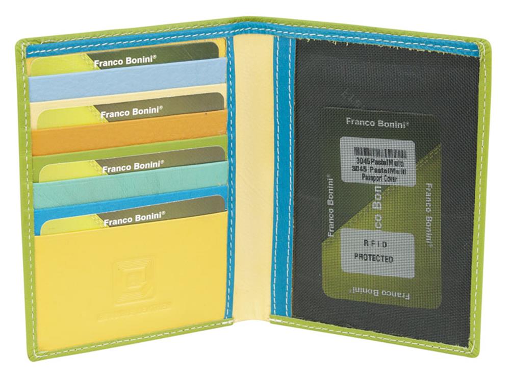 Franco Bonini - 3045 Leather Passport Cover - Pastel/Multi - 0