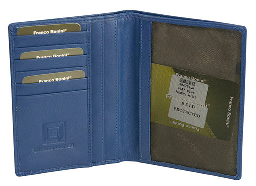 Franco Bonini - Leather Passport & Credit Card Cover - Blue-2