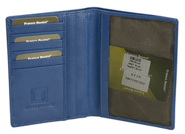 Franco Bonini - 3047 Leather Passport & Credit Card Cover - Blue - 0
