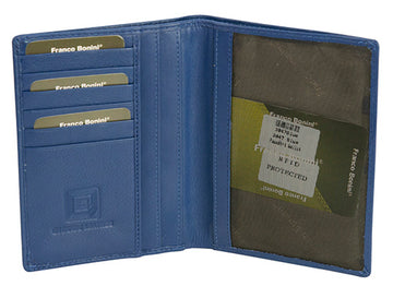 Franco Bonini - 3047 Leather Passport & Credit Card Cover - Blue - 0