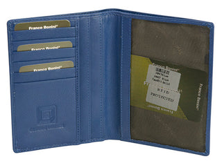 Franco Bonini - Leather Passport & Credit Card Cover - Blue