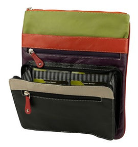 Franco Bonini - 3849 Leather Side Bag - Black/Multi - 0