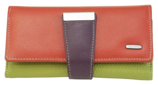 Franco Bonini - 4207 Ladies Large Leather Wallet - Orange/Multi