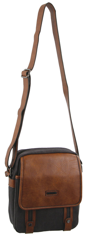 Pierre Cardin- PC2580 Canvas/Pu Body Bag - Black