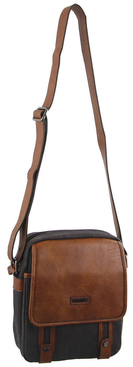 Pierre Cardin- PC2580 Canvas/Pu Body Bag - Black