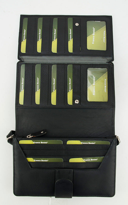 Franco Bonini - 481A Leather Organised Handbag/Wallet - Black-3