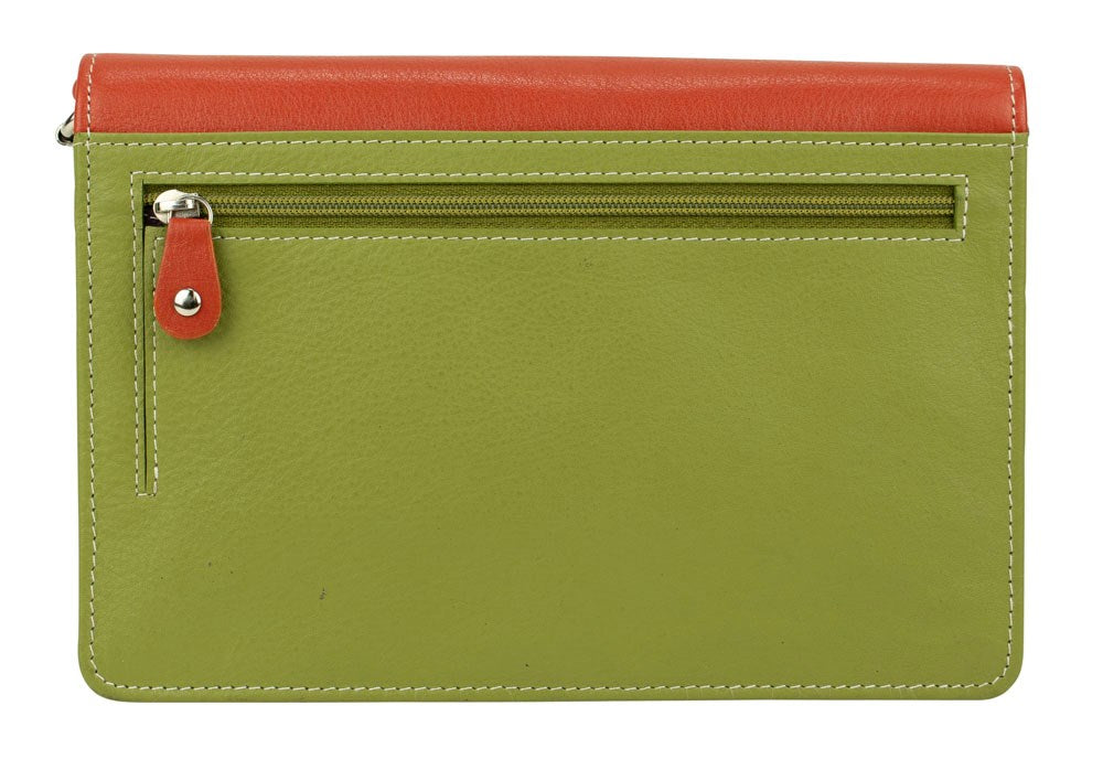 Franco Bonini - 481A Leather Organised Handbag/Wallet - Orange/Multi-3