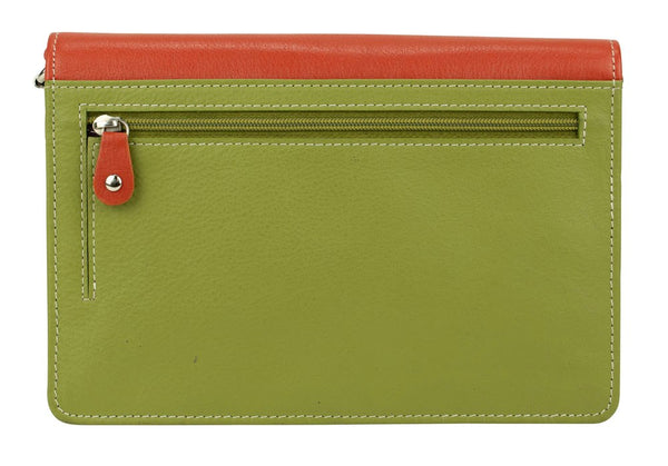 Franco Bonini - 481A Leather Organised Handbag/Wallet - Orange/Multi