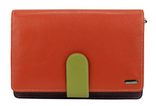 Franco Bonini - 481A Leather Organised Handbag/Wallet - Orange/Multi
