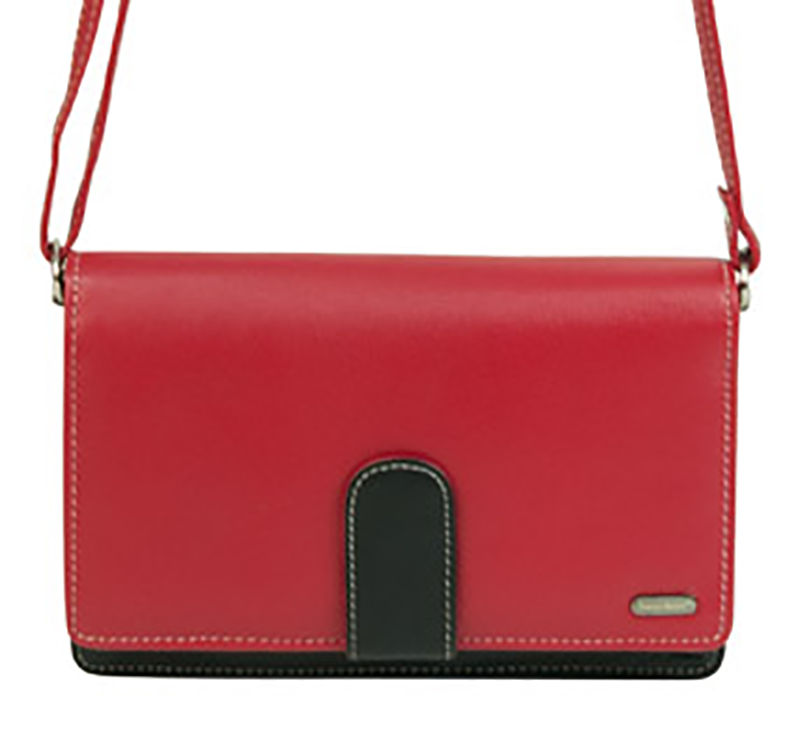 Franco Bonini - 481A Leather Organised Handbag/Wallet - Red/Multi-1
