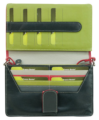 Franco Bonini - 481A Leather Organised Handbag/Wallet - Red/Multi