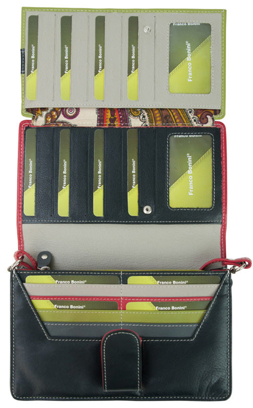 Franco Bonini - 481A Leather Organised Handbag/Wallet - Red/Multi-3