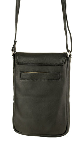 Franco Bonini 7020 - Leather small crossbody phone bag - Black - 0