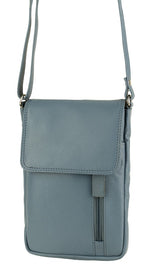 Franco Bonini 7020 - Leather small crossbody phone bag - NewGrey