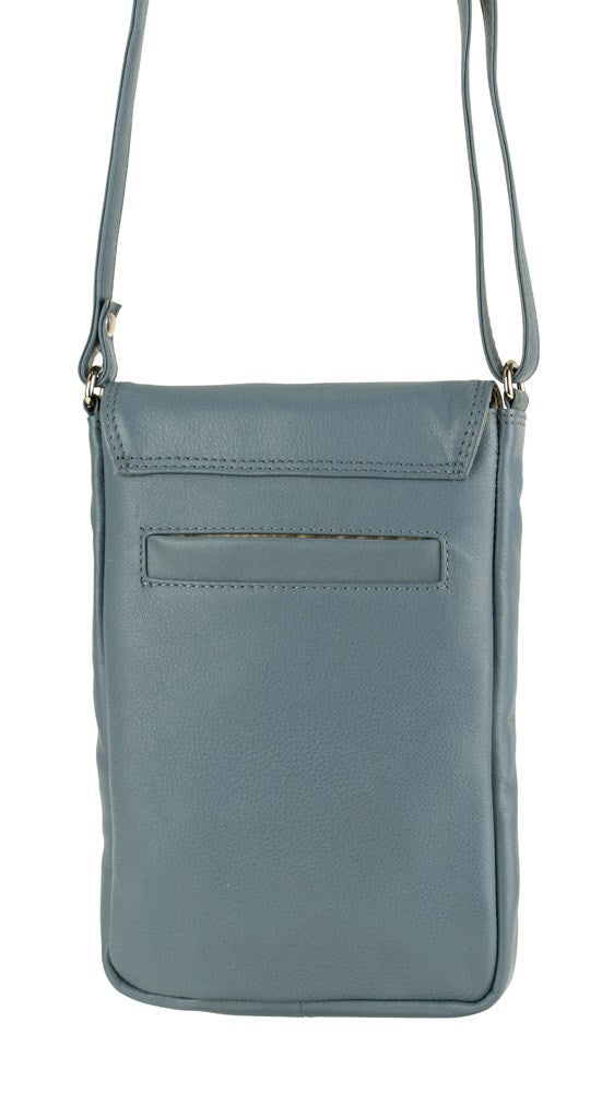 Franco Bonini 7020 - Leather small crossbody phone bag - NewGrey