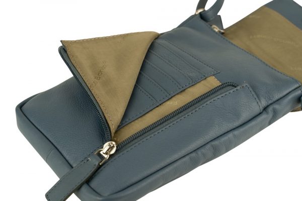 Franco Bonini - 7020 Small Leather crossbody Phone bag - Grey-3