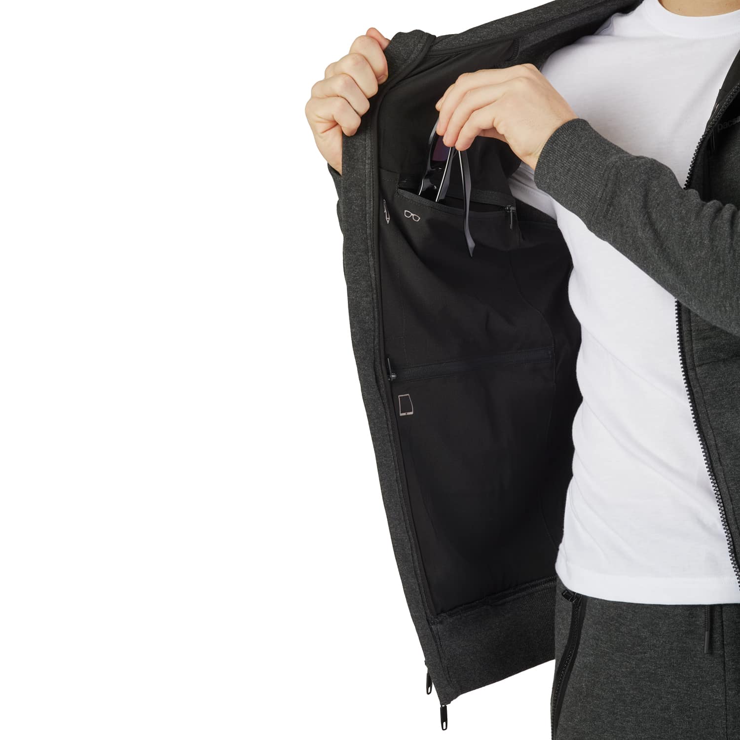 Pacsafe - Transit Mens Anti-Theft Hoodie Extra Large - Charcoal