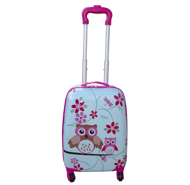 Kidz Bagz - 4 Wheel Trolley & Backpack Set - Pink Owl-4