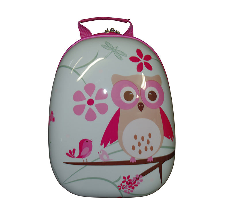 Kidz Bagz - 4 Wheel Trolley & Backpack Set - Pink Owl-6