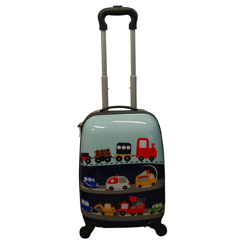 Kidz Bagz - 4 Wheel Trolley & Backpack Set - Blue Car/Plane - 0