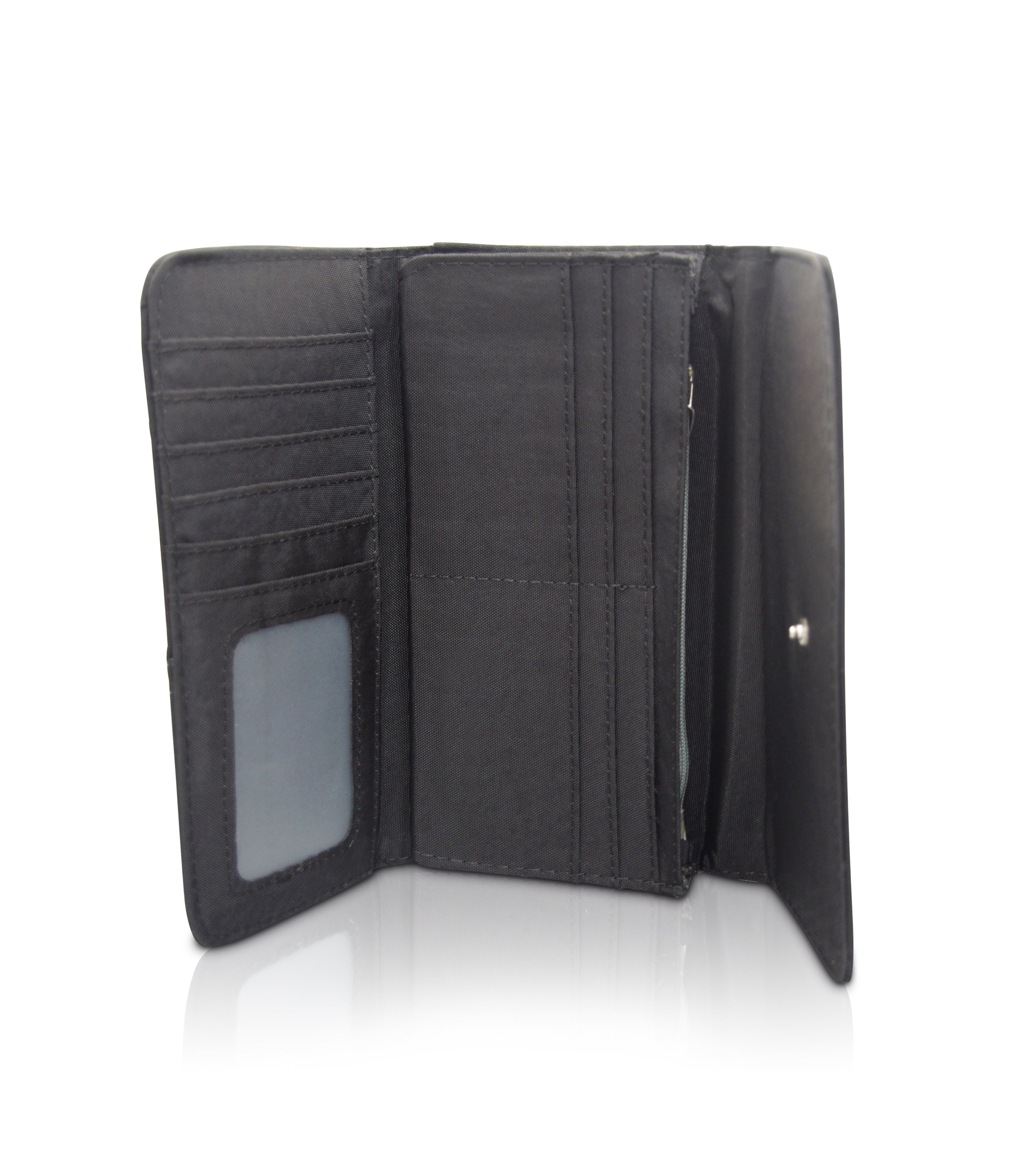 Cienna - KP19007 Large Wallet - Black Pattern