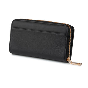 Madison - MW-5001 Mila Zip Around Gusseted Wallet w/ Front Tab - Black