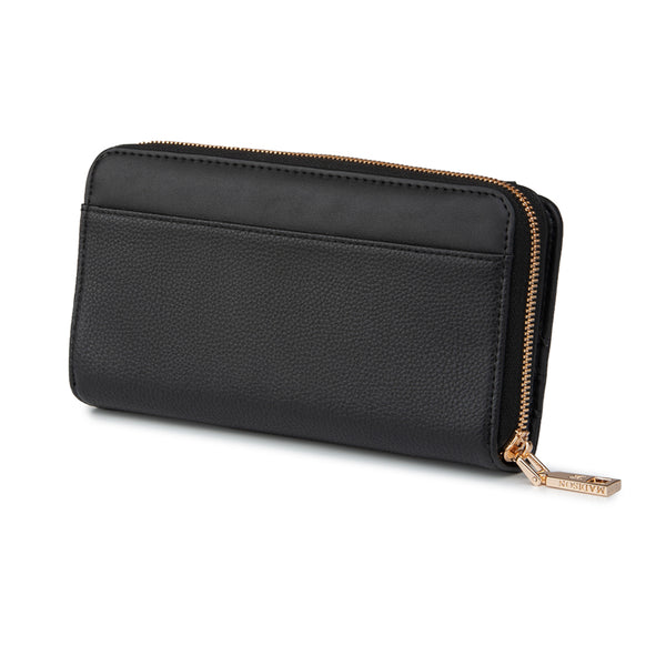 Madison - MW-5001 Mila Zip Around Gusseted Wallet w/ Front Tab - Black