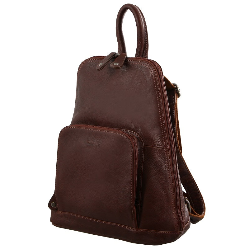 Milleni - NL10767 Leather Backpack - Chesnut