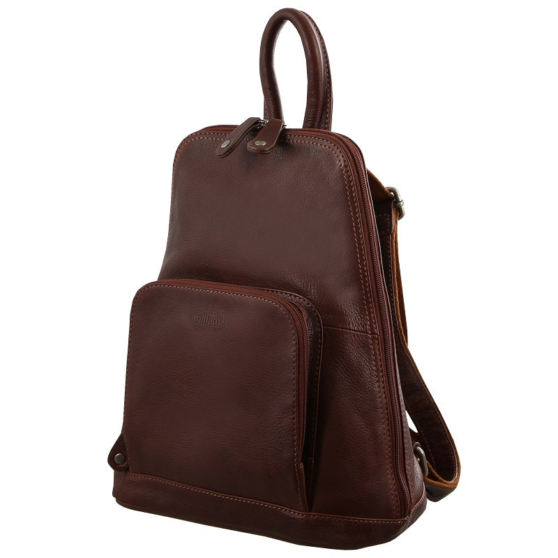 Milleni - NL10767 Leather Backpack - Chesnut-2