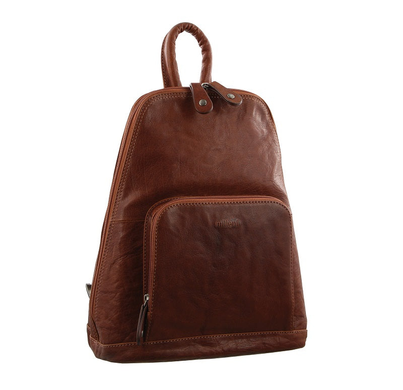 Milleni - NL10767 Leather Backpack - Chesnut-1