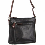 Milleni NL2598 Black/Chestnut Leather Cross-Body