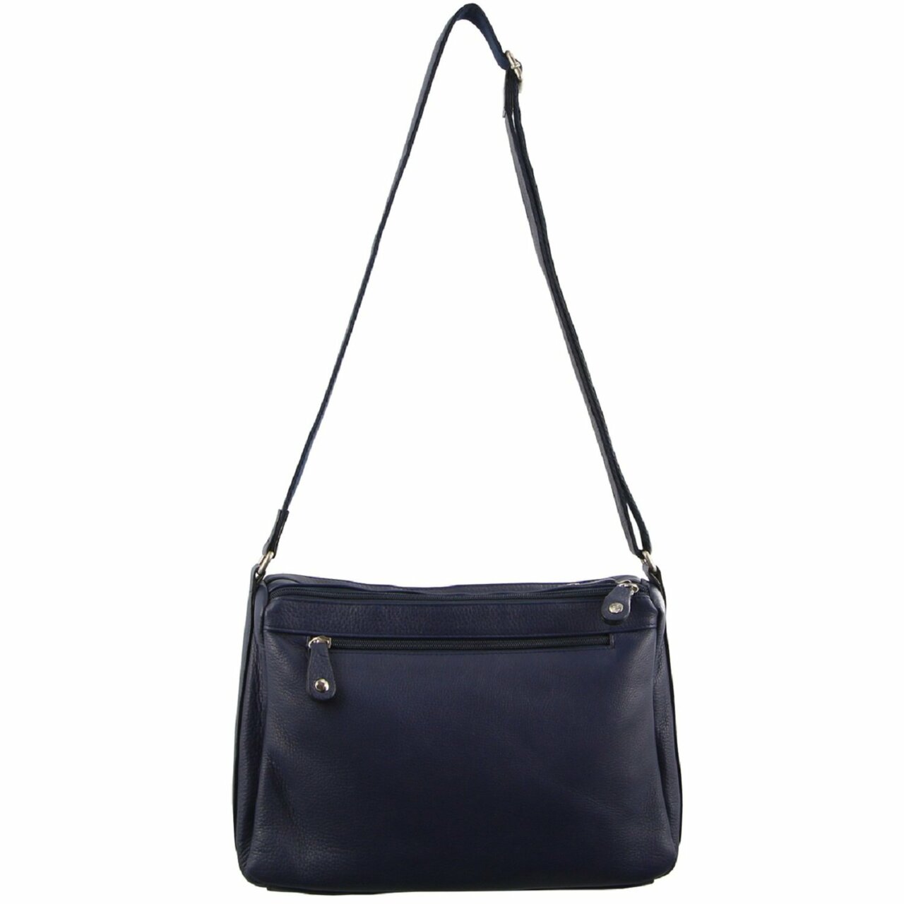 Milleni - Leather 2section Cross Body Bag - Navy