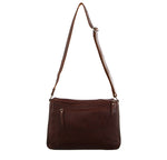 Milleni - NL9426 Leather Multi Compartment Cross-Body Bag - Chestnut