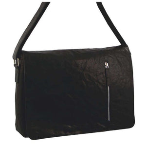 Pierre Cardin Rustic Leather Computer/Messenger Bag with Flap Closure
