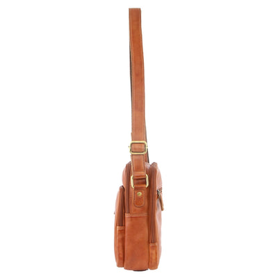 Pierre Cardin Rustic Leather Multi-Compartment Cross-Body Bag