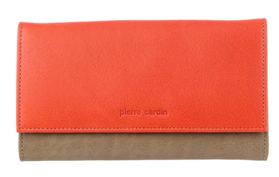 Pierre Cardin - PC3262 Leather multi colour large Wallet - Orange/Taupe-1